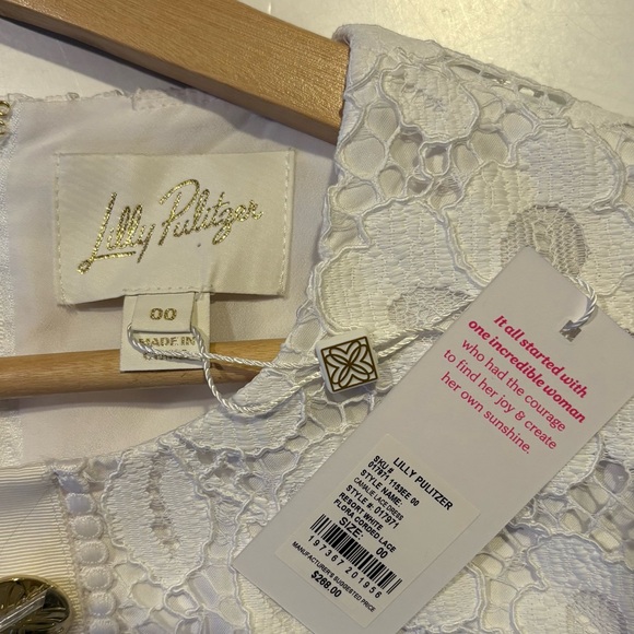 Lilly Pulitzer‎ || Camalie Lace Shift Mini Dress White 00 NWT Bridal Graduation - Picture 7 of 10